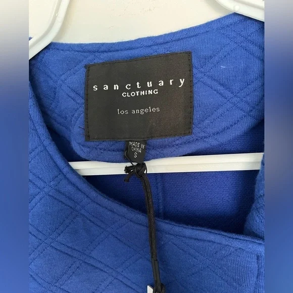 NWT Sanctuary Blue Quilted Moto Vest Asymmetrical Zip Size S - Picture 5 of 8